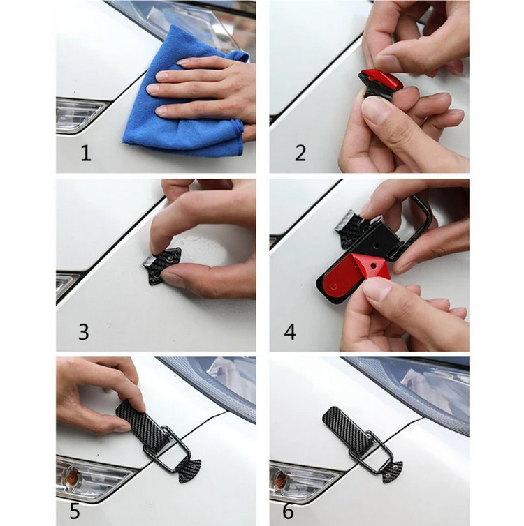Car Quick Release Bumper Latch Push Button Trunks Bumper Lock Clips Kit 2Pcs