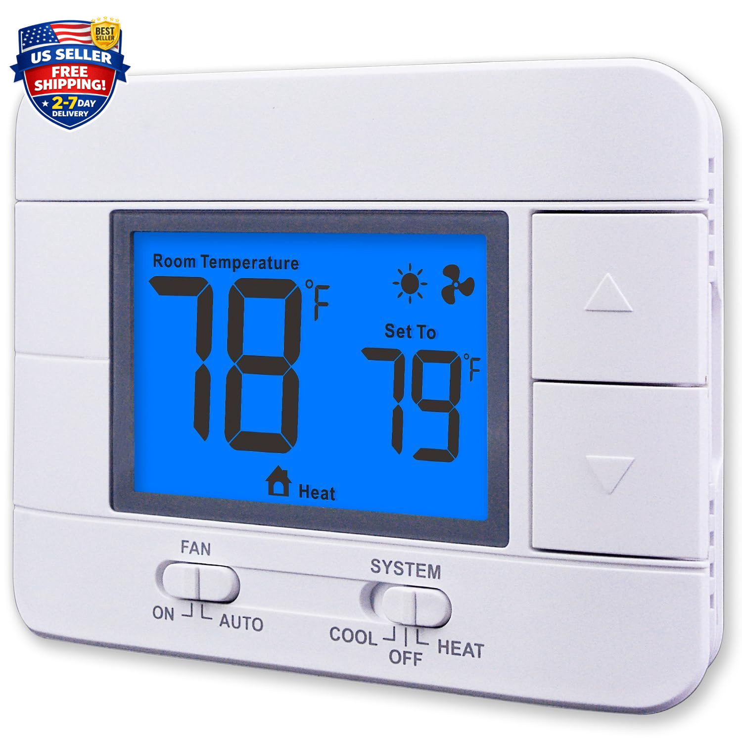 Non Programmable Thermostat for Home 1 Heat/ 1 Cool Single-Stage System, Tempera