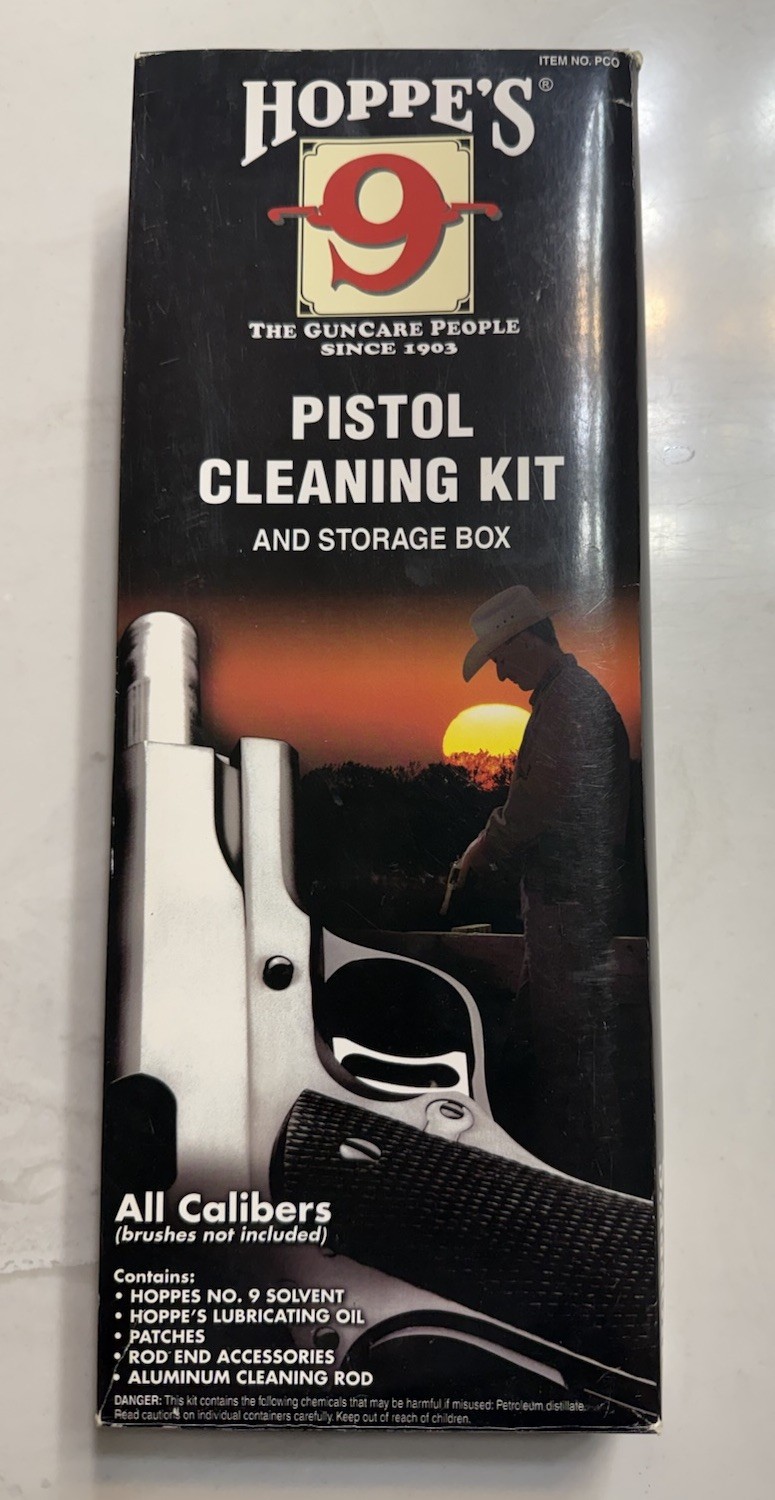 Hoppe’s Pistol Cleaning Kit And Storage Box New But Box Slightly Damaged One Rod