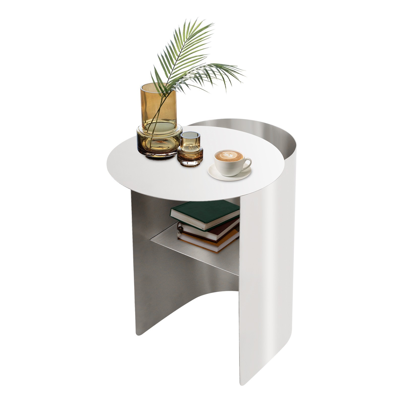 Side Table 28*46*51cm Bedroom Stainless Steel Side Table Silver Sofa Side Table