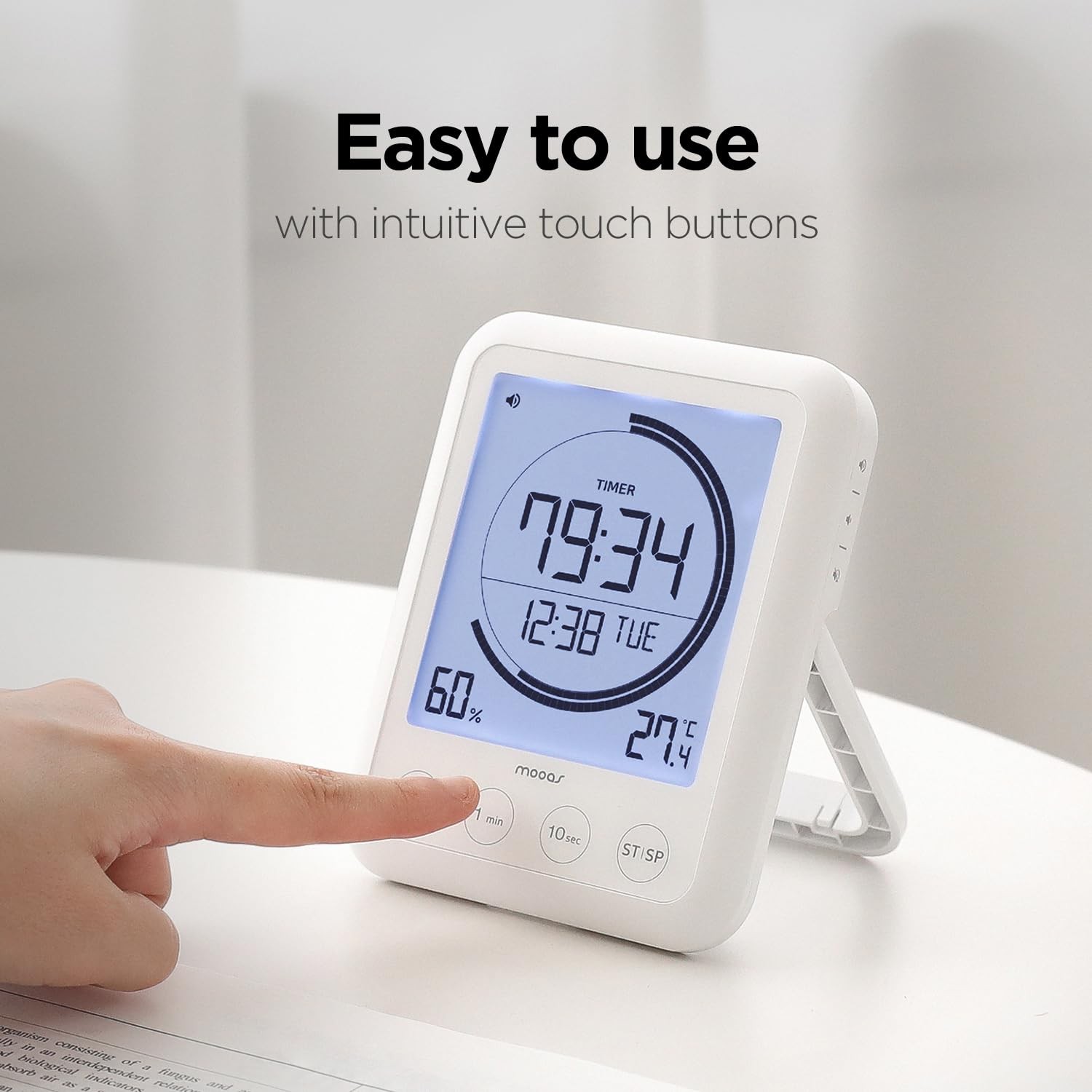 mooas Visual Shower Clock Digital Bathroom Shower Clock Waterproof Shower Tim...