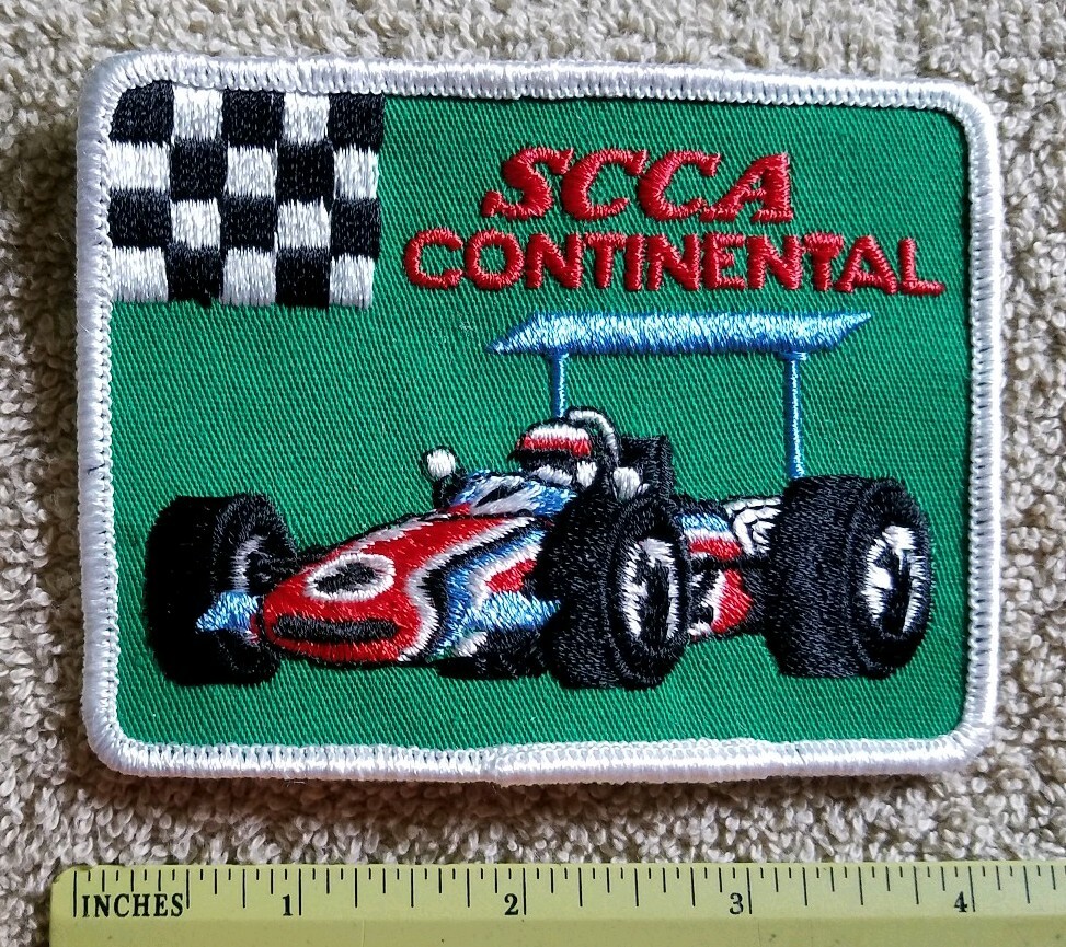 Vtg Red Race Car SCCA CONTINENTAL Sports Car Club Of America Patch