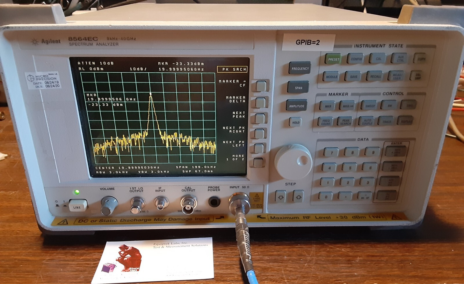 Agilent 8564EC 40 GHz Spectrum Analyzer Color LCD Fast Time domain sweeps Module