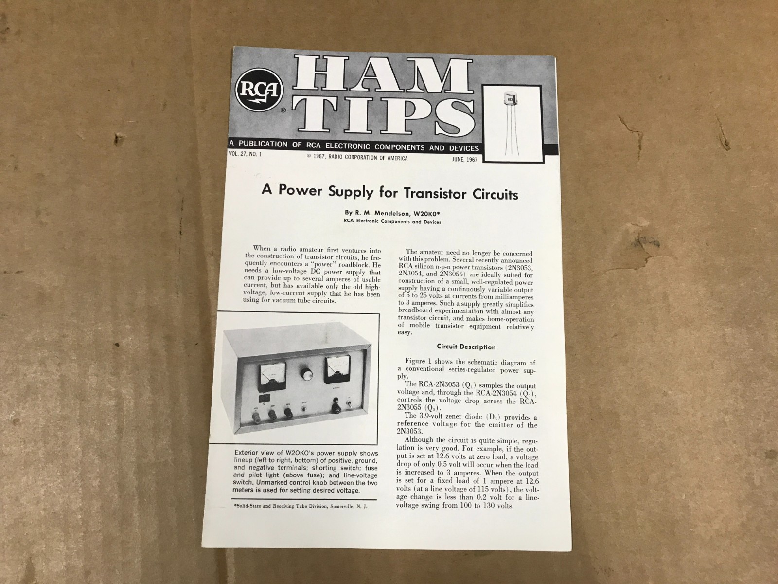 Vintage RCA Ham Tips Booklet - Vol. 27 No. 1 - June 1967
