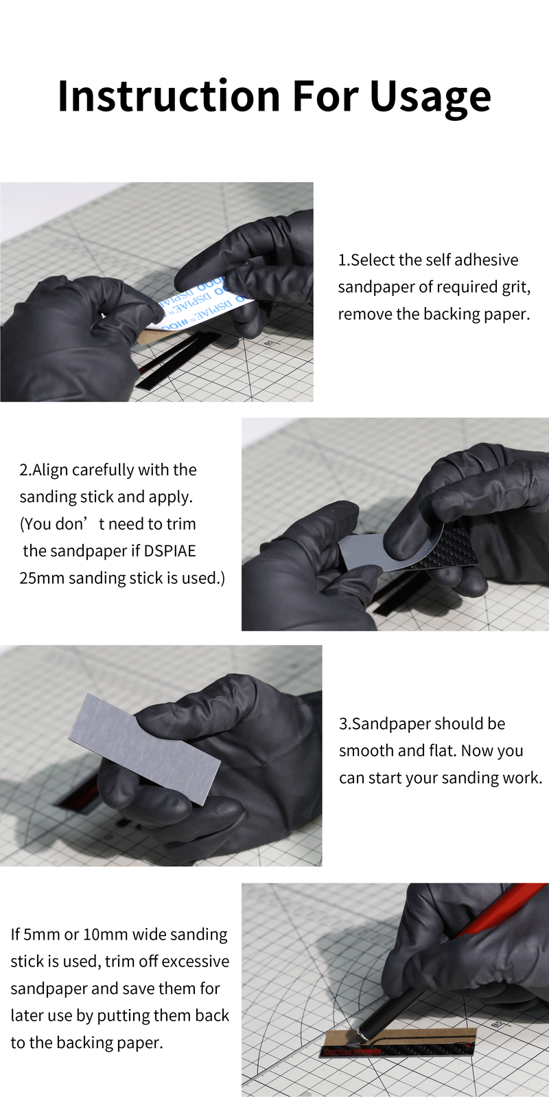 DSPIAE Carbon Fiber Sanding Board Set CB-S - US