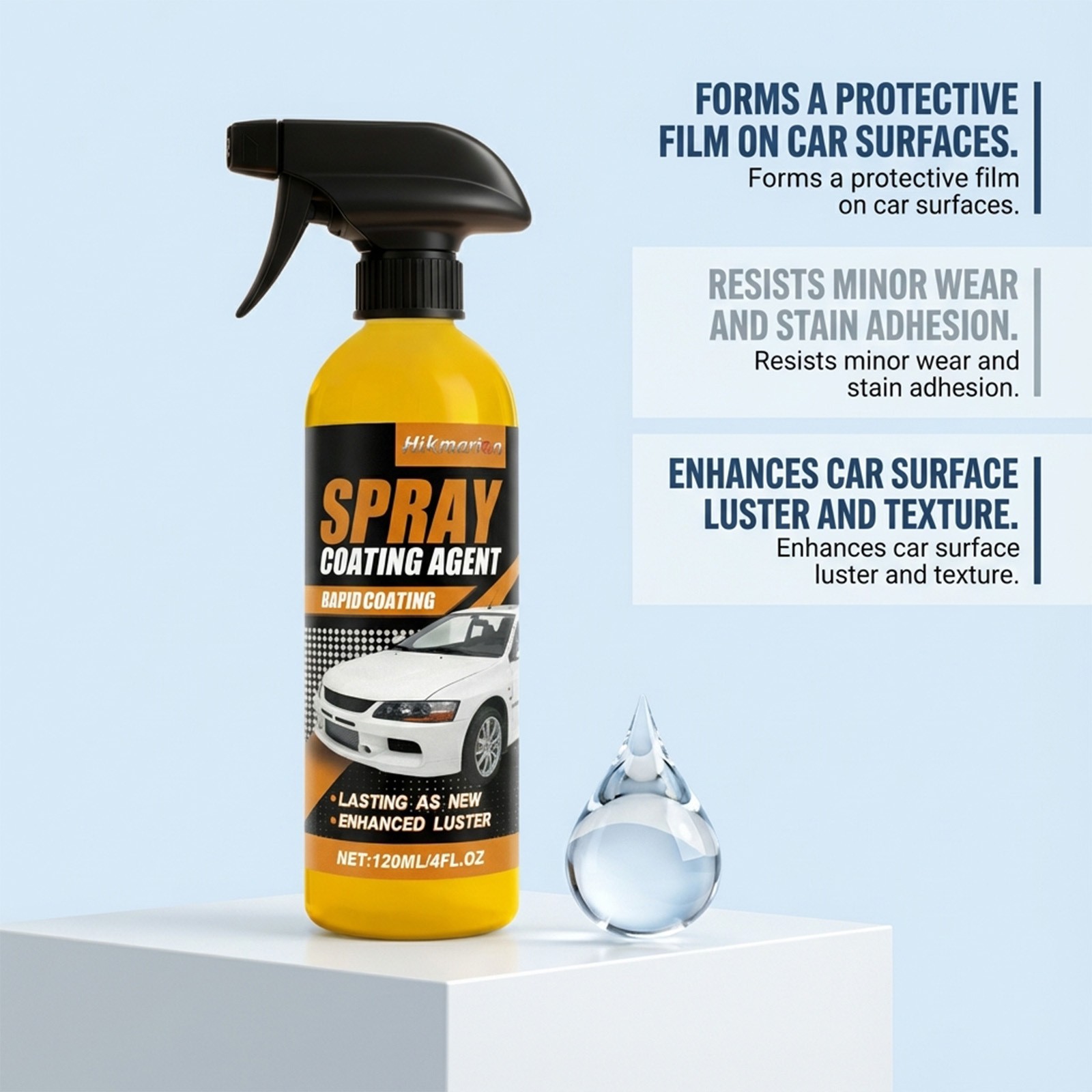 Car Coating Spray,Quick Effect Coating Agent,Car Scratch Wax Polish Spray Liquid