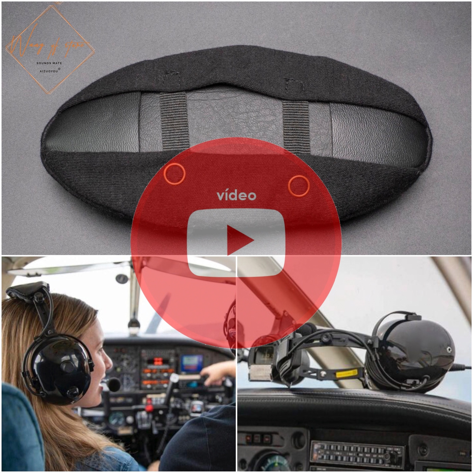 Double Foam Headband Pad Cushion For Rugged Air RA200 RA900 Aviation Headset