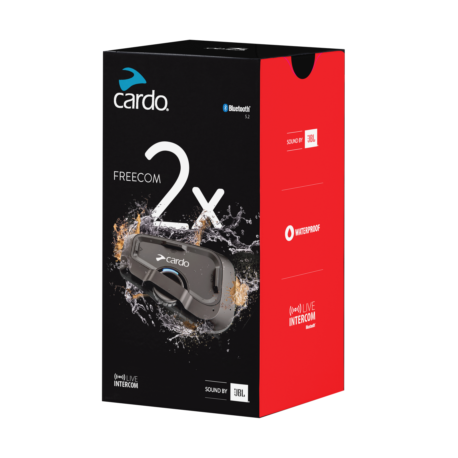 Cardo Freecom 2x Motorbike Intercom - Waterproof/Bluetooth/JBL - (Single Kit)