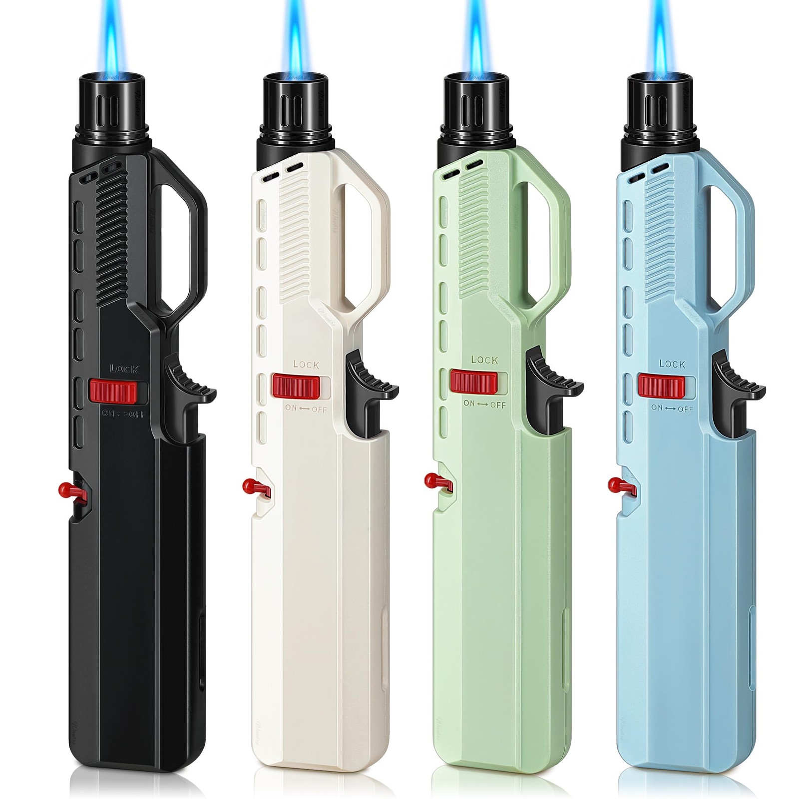 4 Pack of Torch Lighter, Windproof & Adjustable Jet Flame, with Visible Windo...
