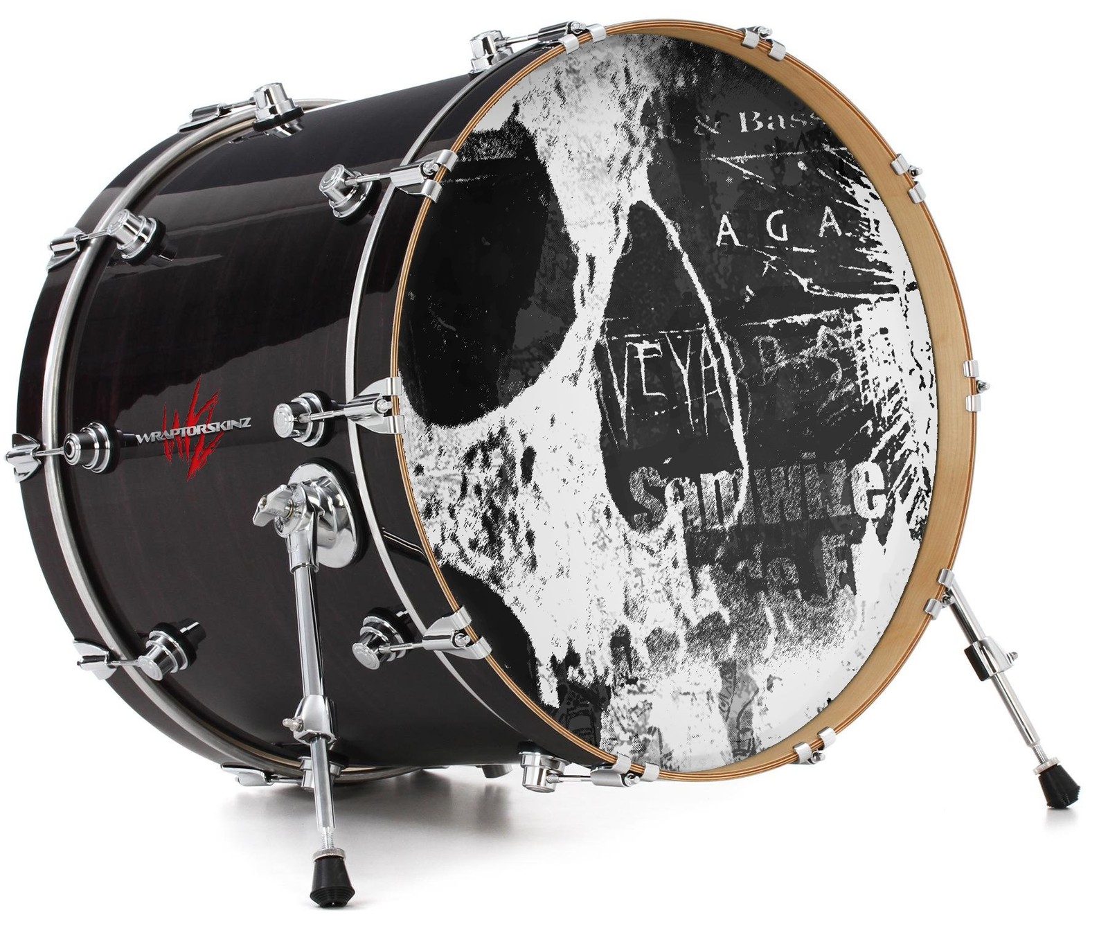 Vinyl Decal Skin for 20" Bass Kick Drum Head Urban Skull