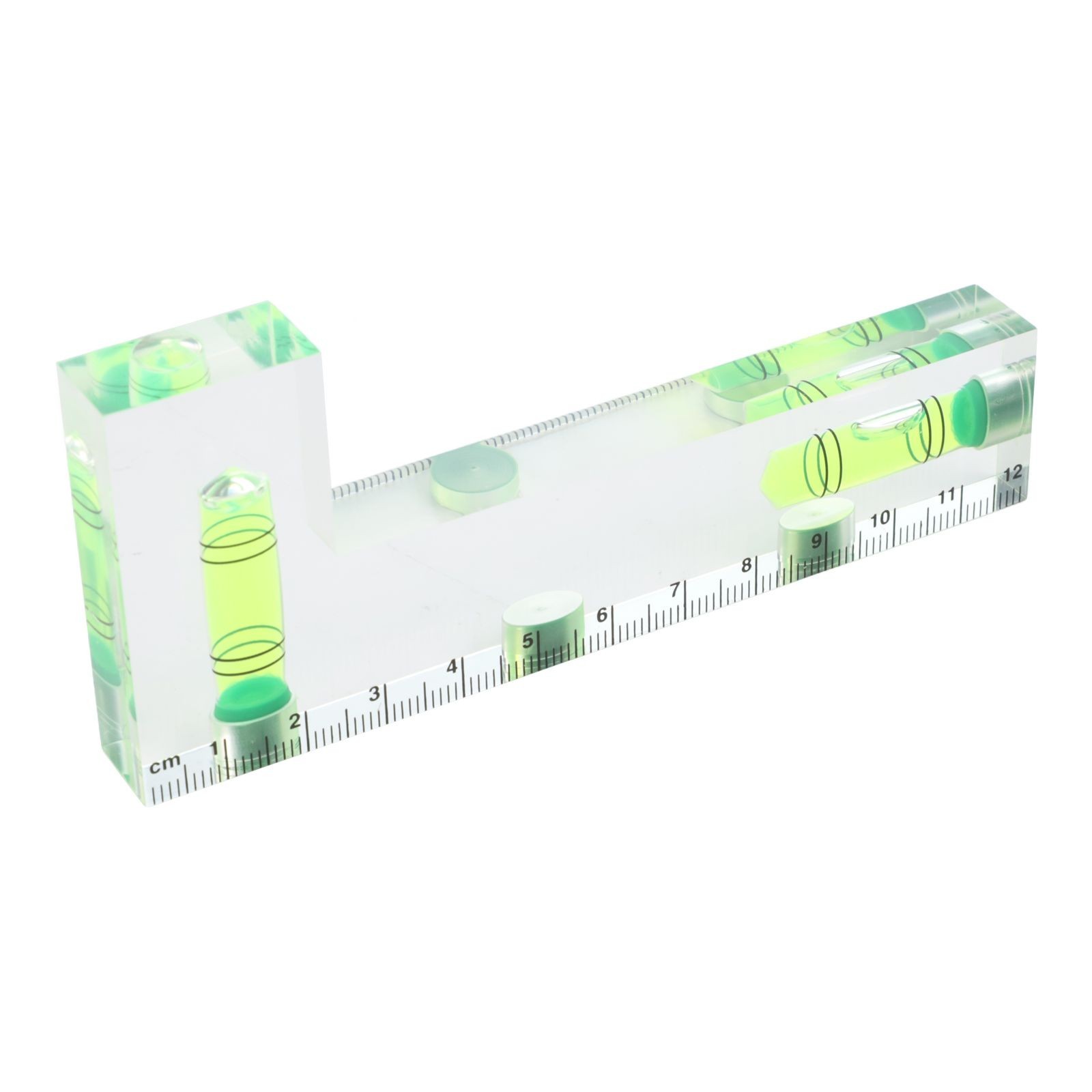 Compact Integrated Level Ruler 120mm Transparent with Magnetic Adhesion