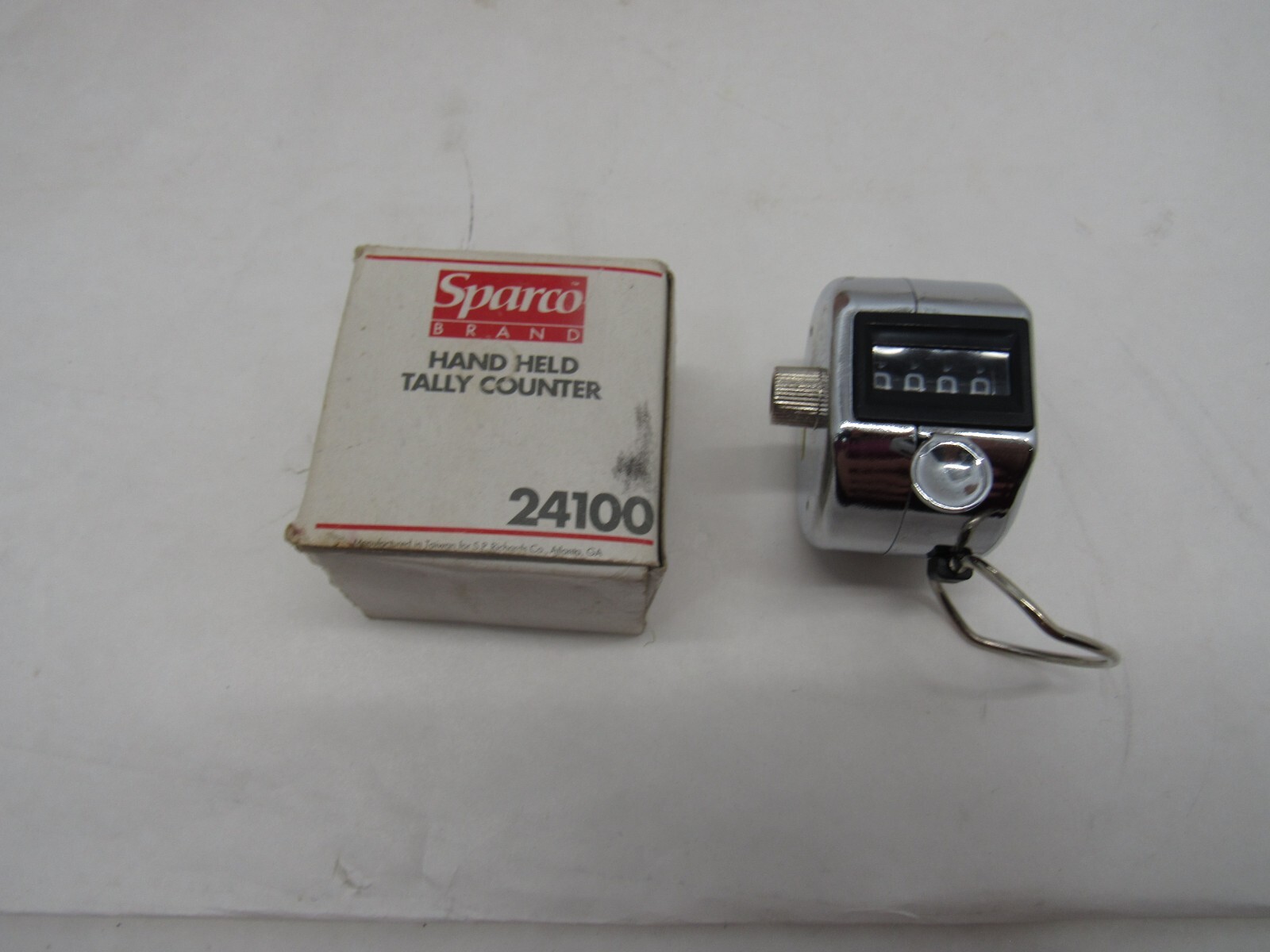 Sparco Hand Tally Counter  4 Digit  Finger Ring  Handheld  Nickel Plated
