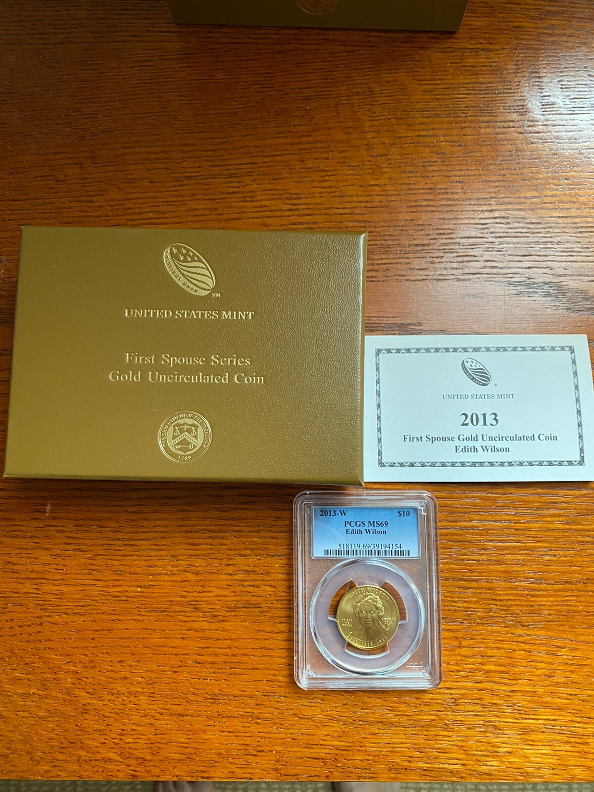 2013-W $10 Edith Wilson PCGS MS69 first Spouse gold coin 1CK