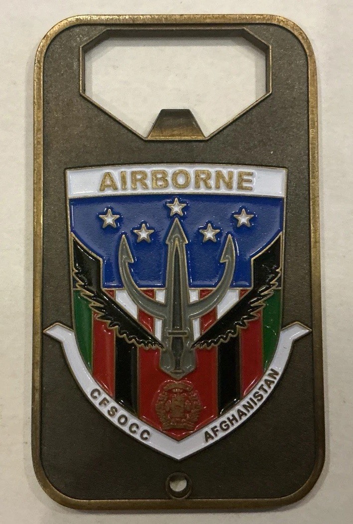 CFSOCC-A Airborne Afghanistan Challenge Coin Bottle Opener