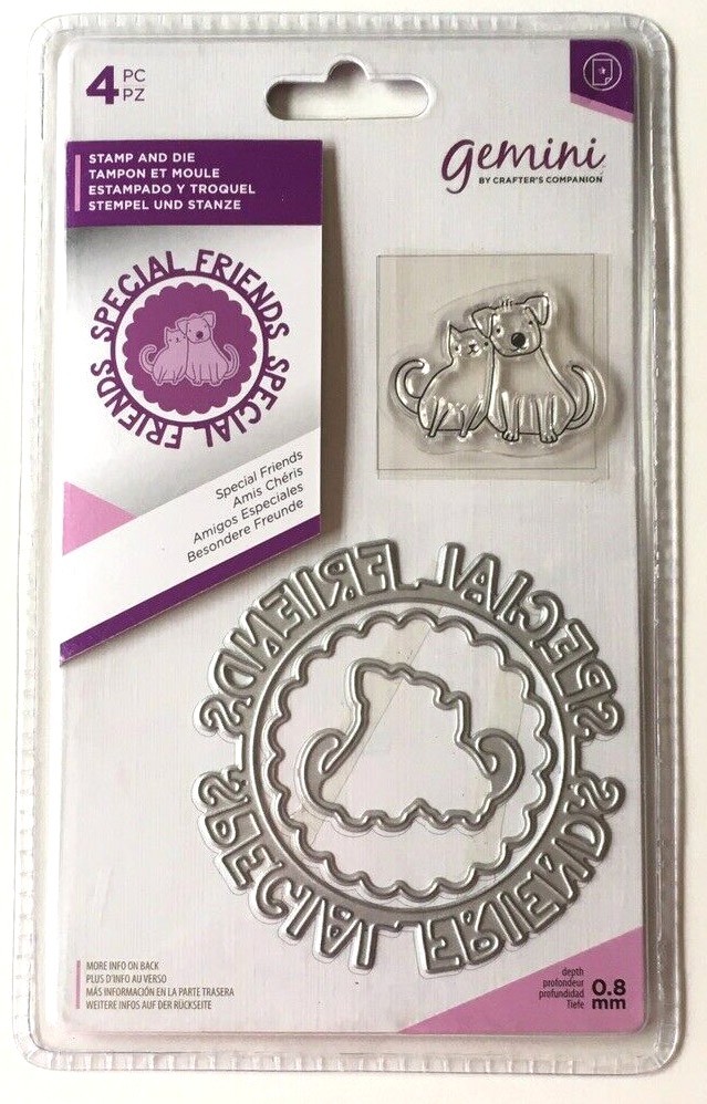 Gemini Circular Sentiment Stamp & Die Set Crafters Companion Special Friends New