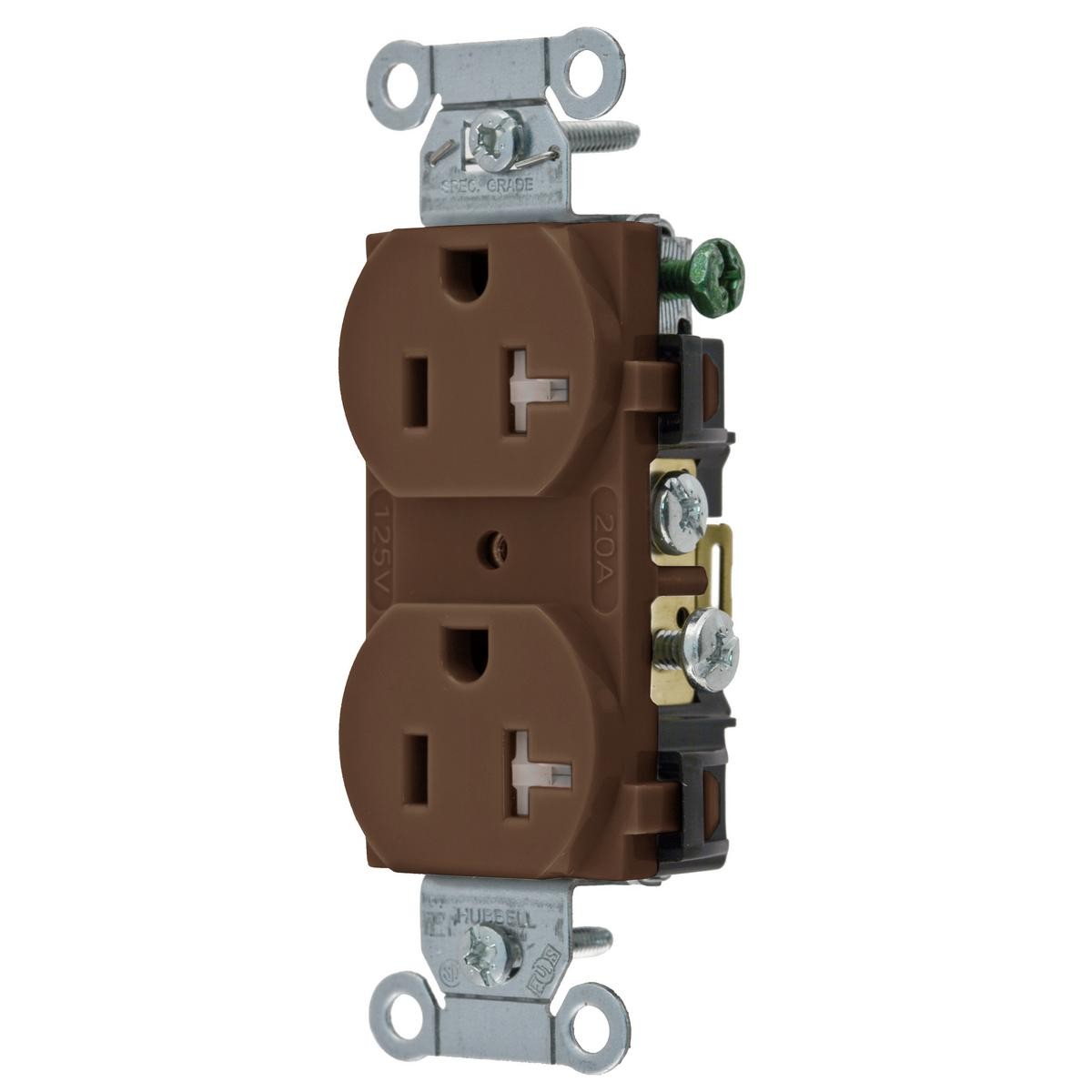 Wiring Device-Kellems CR20TR 125V Duplex Tamper Resistant Screw Mount