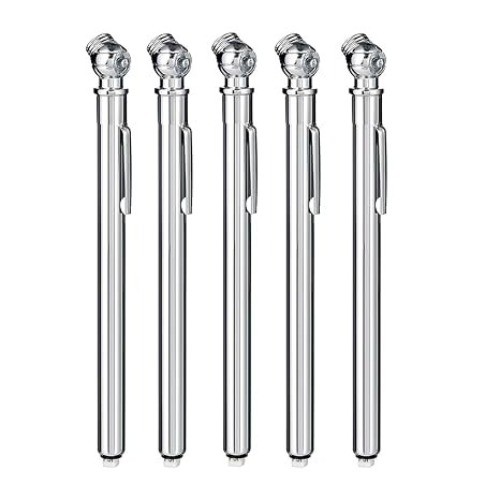 Pencil Tire Pressure Gauge (10-75PSI) Stainless Steel Body  Number of Items: 5