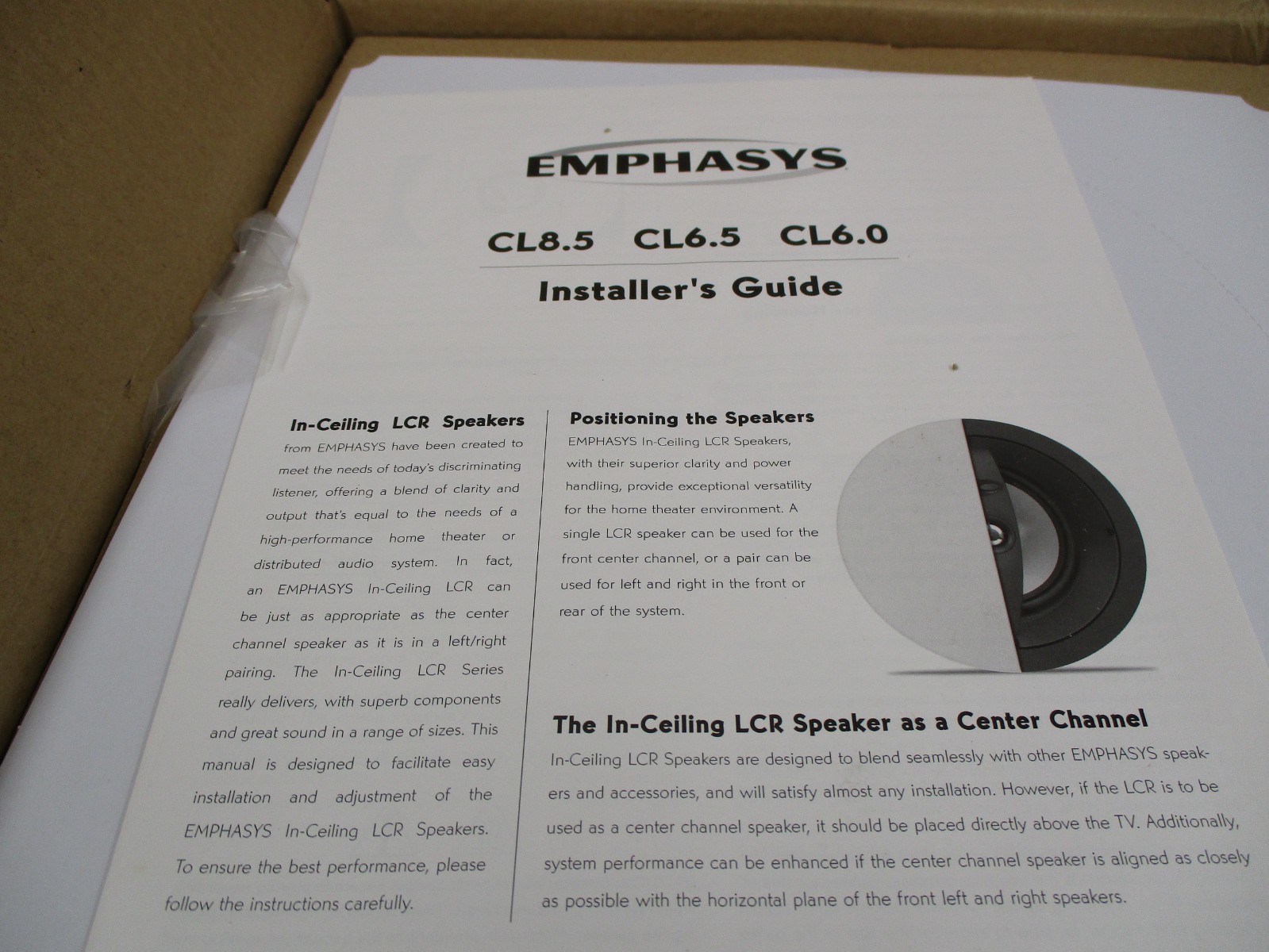 EMPHASYS CL8.5, 175W, 1 Ceiling Speaker