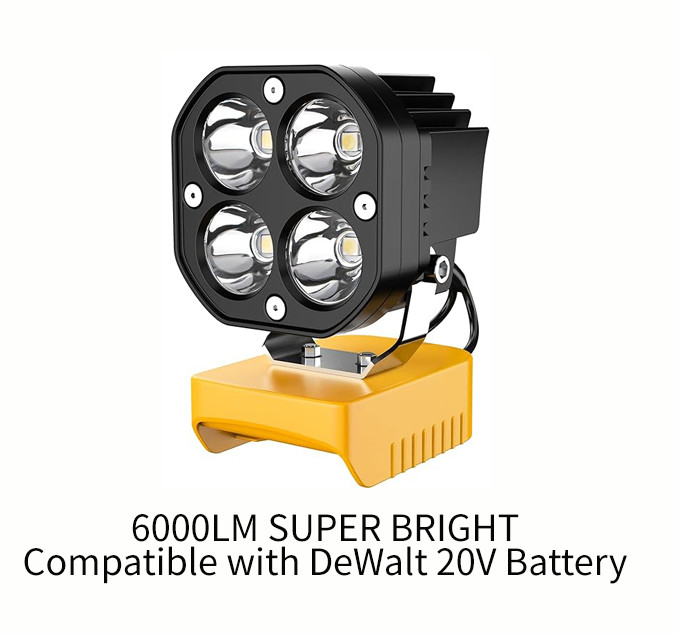 40W 6000LM LED Work Light for DeWalt 20V Max Battery Portable Tool Flashlight