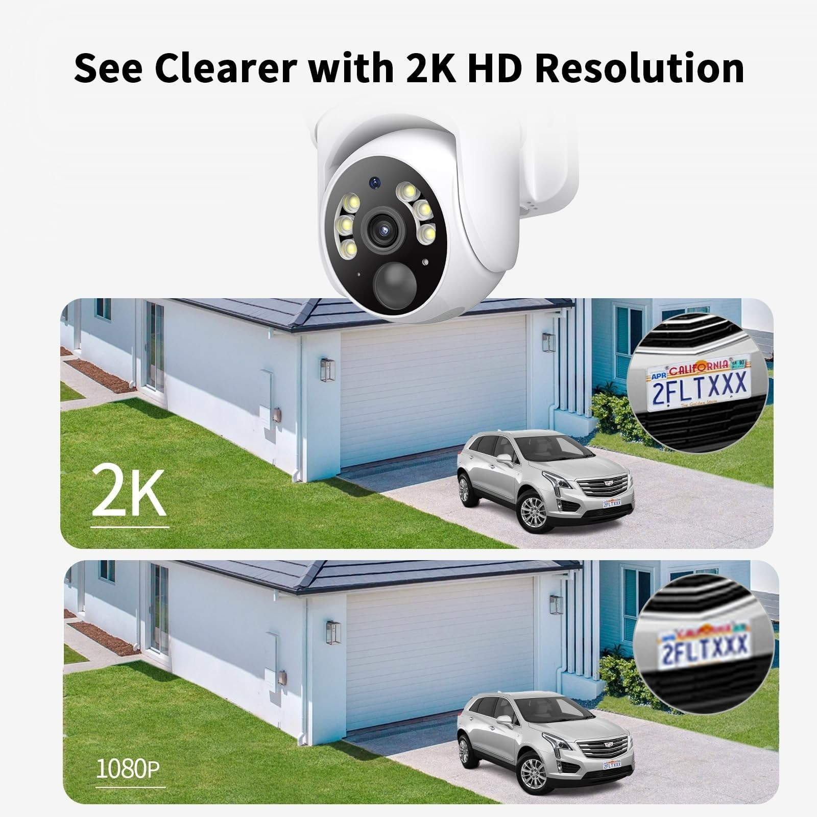 SEHMUA 2K Solar Security Cameras Wireless Outdoor - 2 Pack with Night Vision