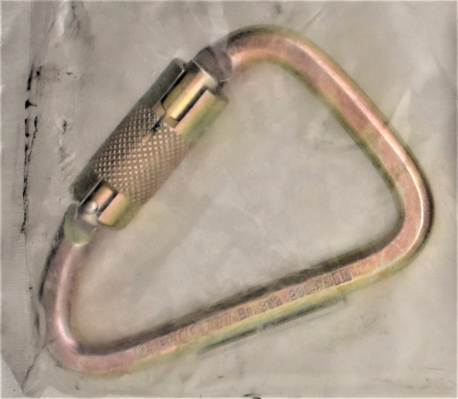 NEW! FALLTECH Carabiner, Offset-D 1 inch Gate Opening Double Lock Bronze, 8450