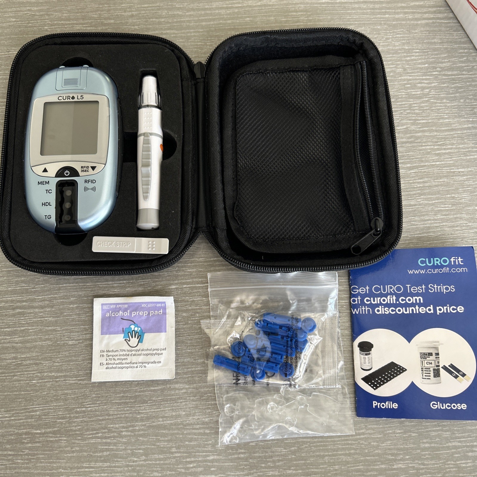 Curo L5 Lipid Profile & Glucose Measuring System Cholesterol