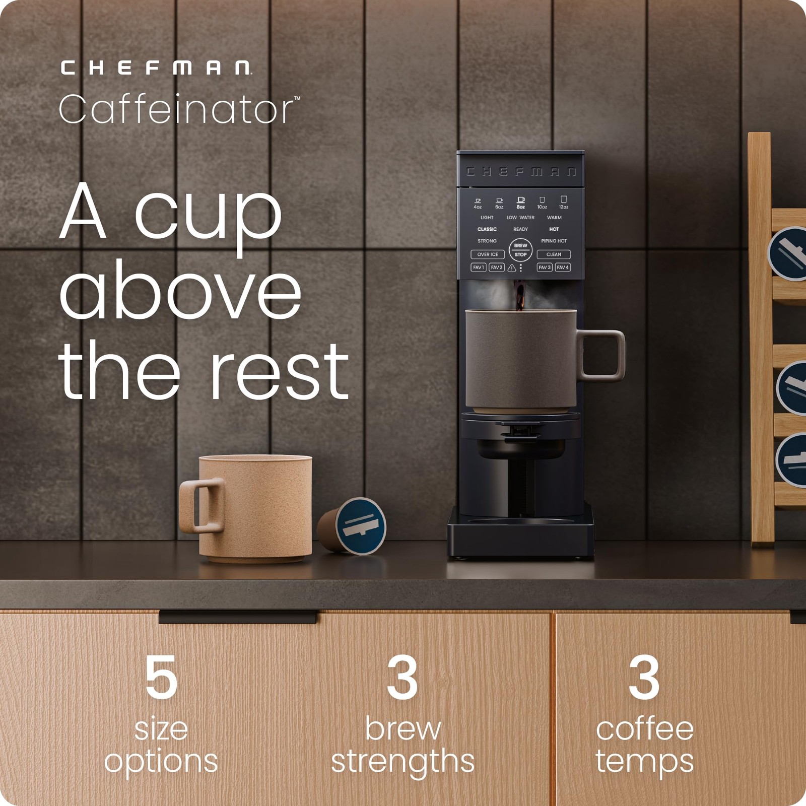 Single Serve Coffee Maker, Works with K-Cup & Grounds