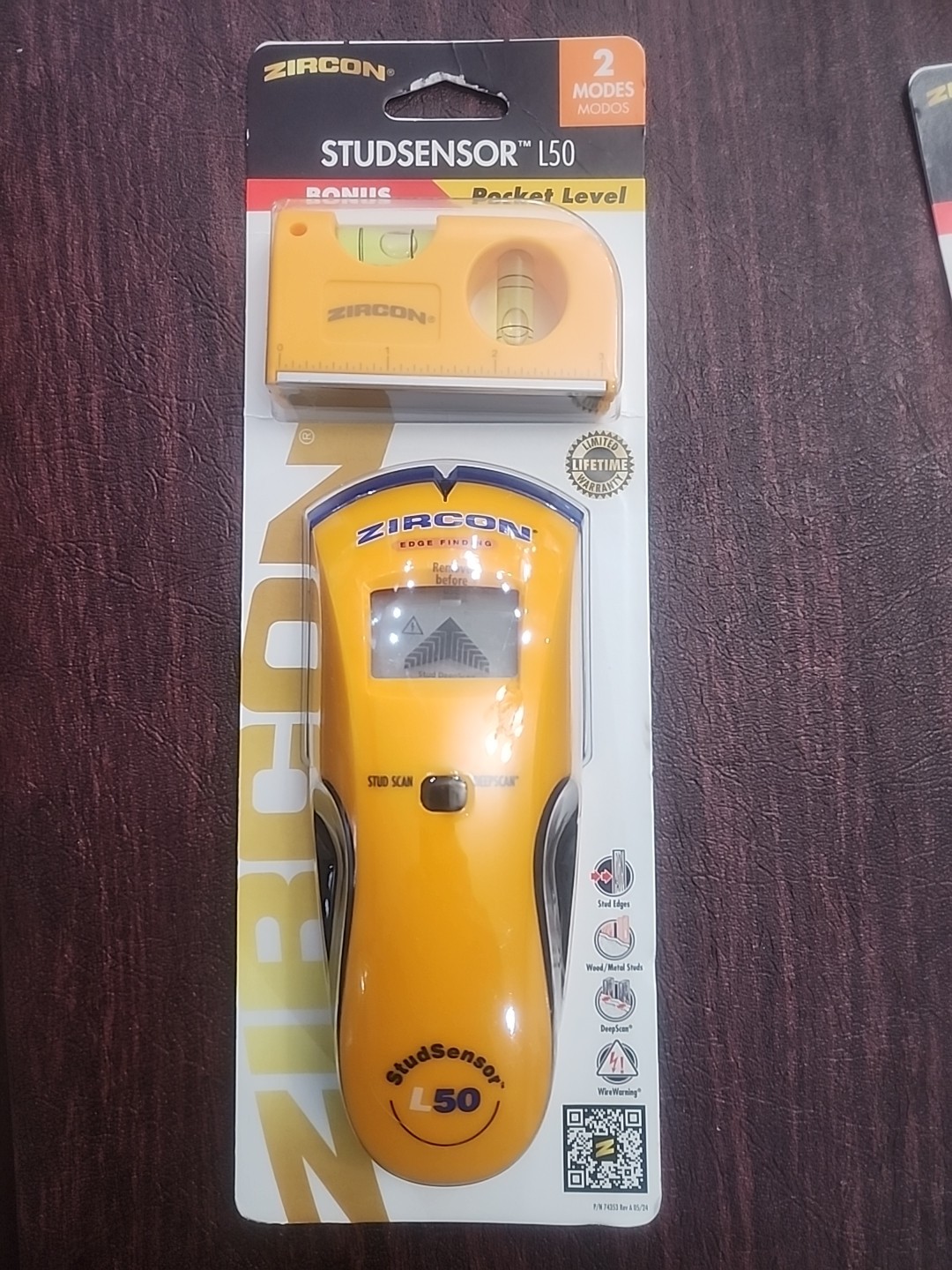 Zircon StudSensor L50 Edge Finding Electronic Stud Finder Sensor w/Pocket Level