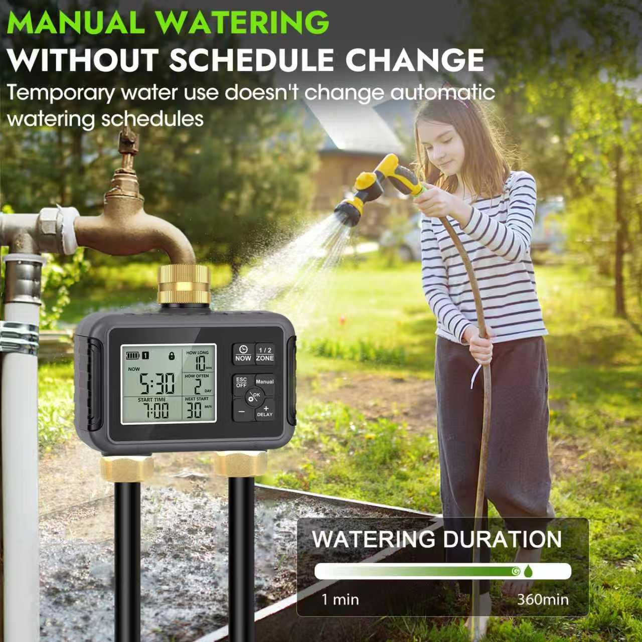 120FT Drip Irrigation System with Smart Water Timer – Automatic Garden Watering