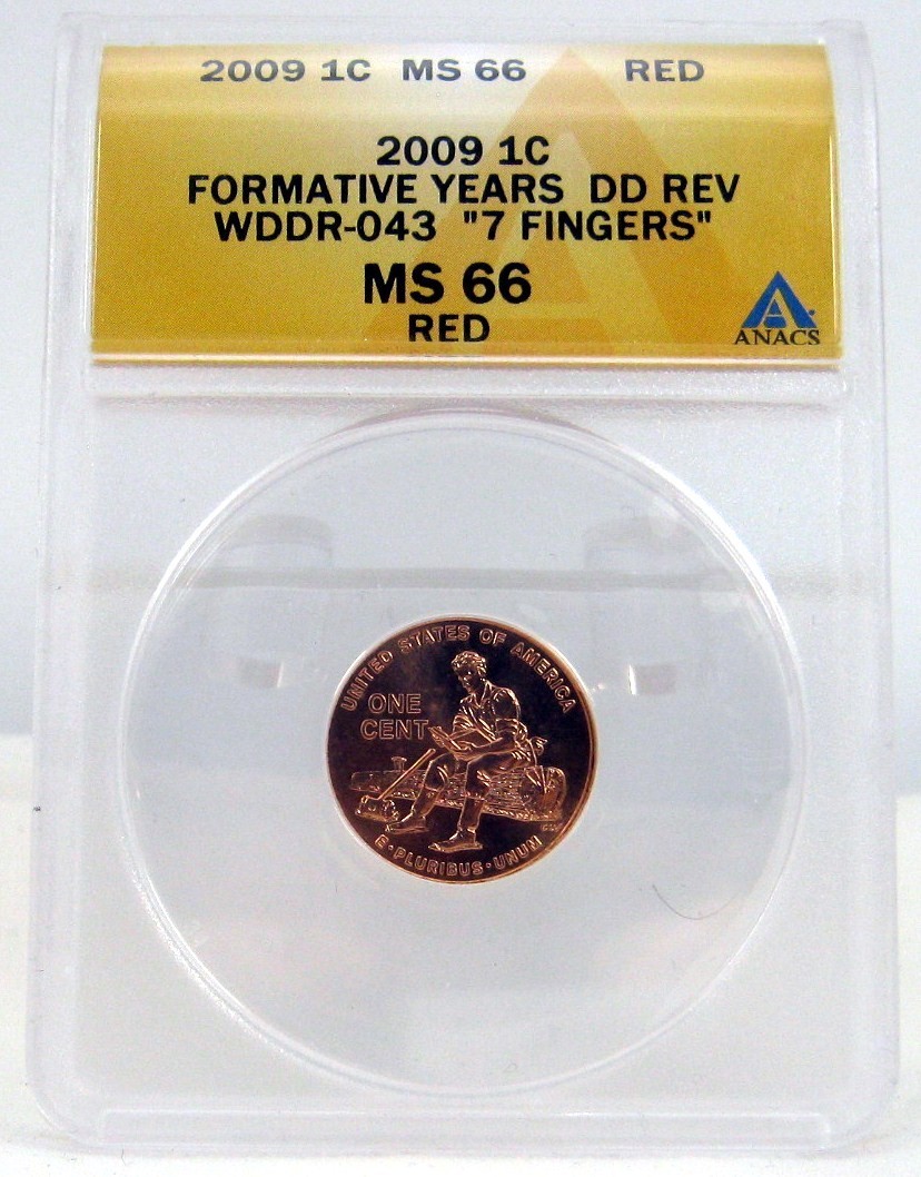 2009 ANACS MS66RD Red FS-801 DDR WDDR-043 Doubled Die Reverse Lincoln Cent