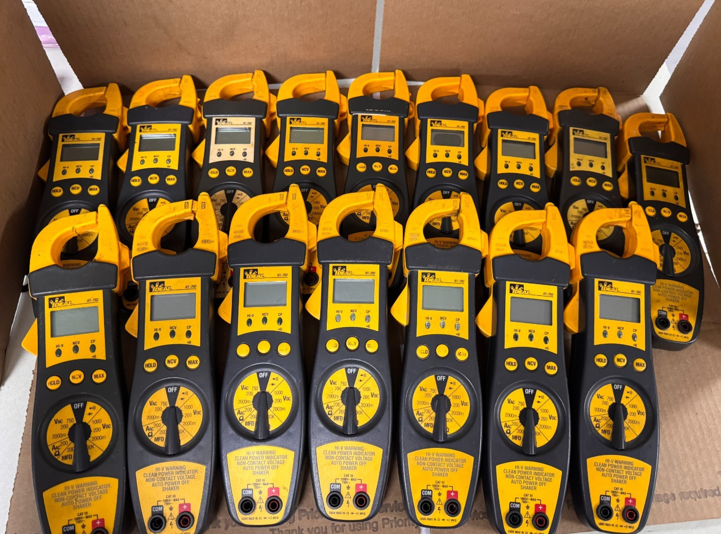 IDEAL 61-702 DIGITAL CLAMP METER (PARTS; LOT OF 16)