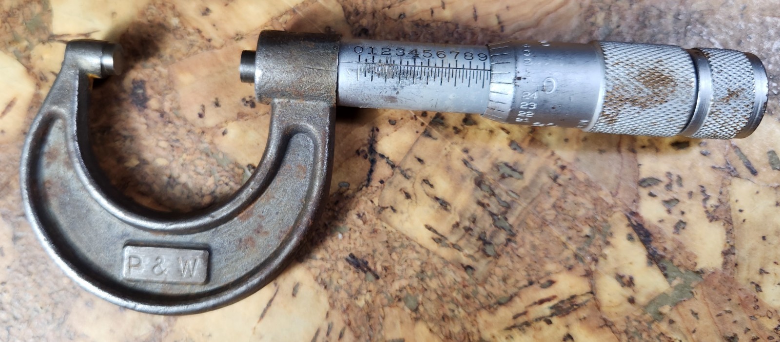 Vintage P&W Pratt & Whitney 0" to 1" model 1911 Micrometer Machinist Tool