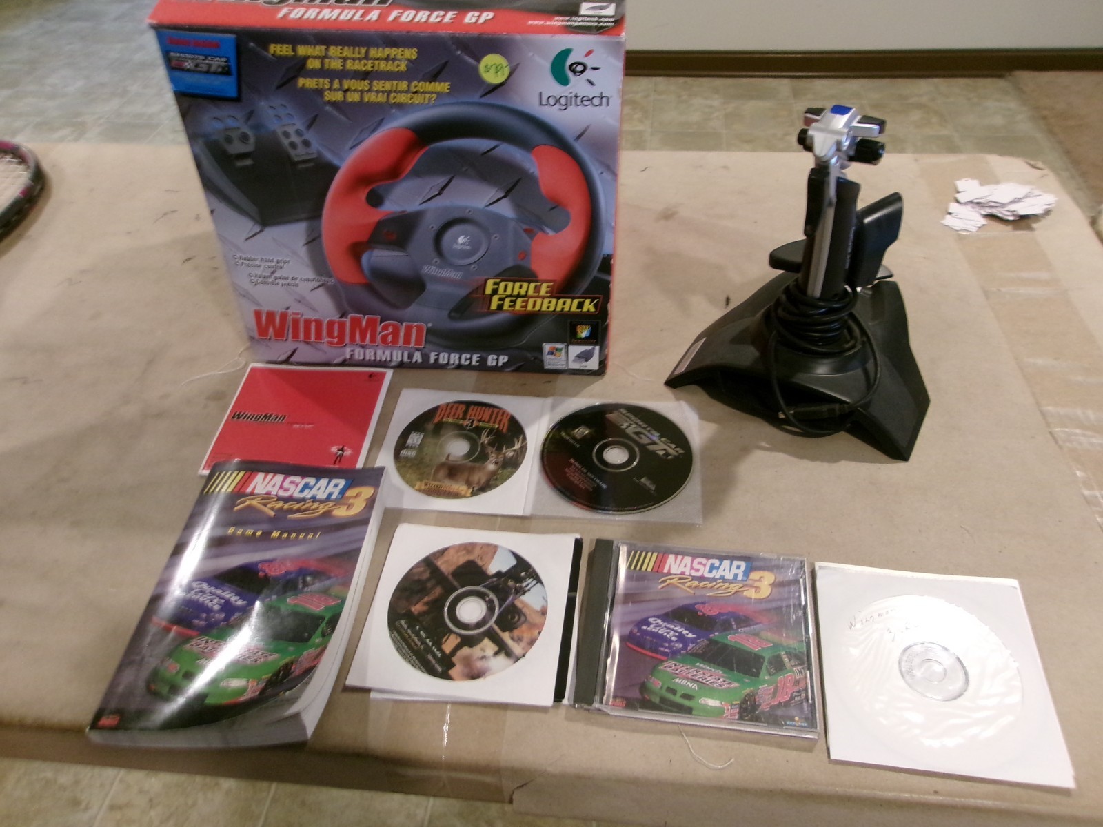 LOGITECH WINGMAN FORMULA FORCE GP WHEEL & PEDAL SET, GAMES, & SAITEK ST290 PRO