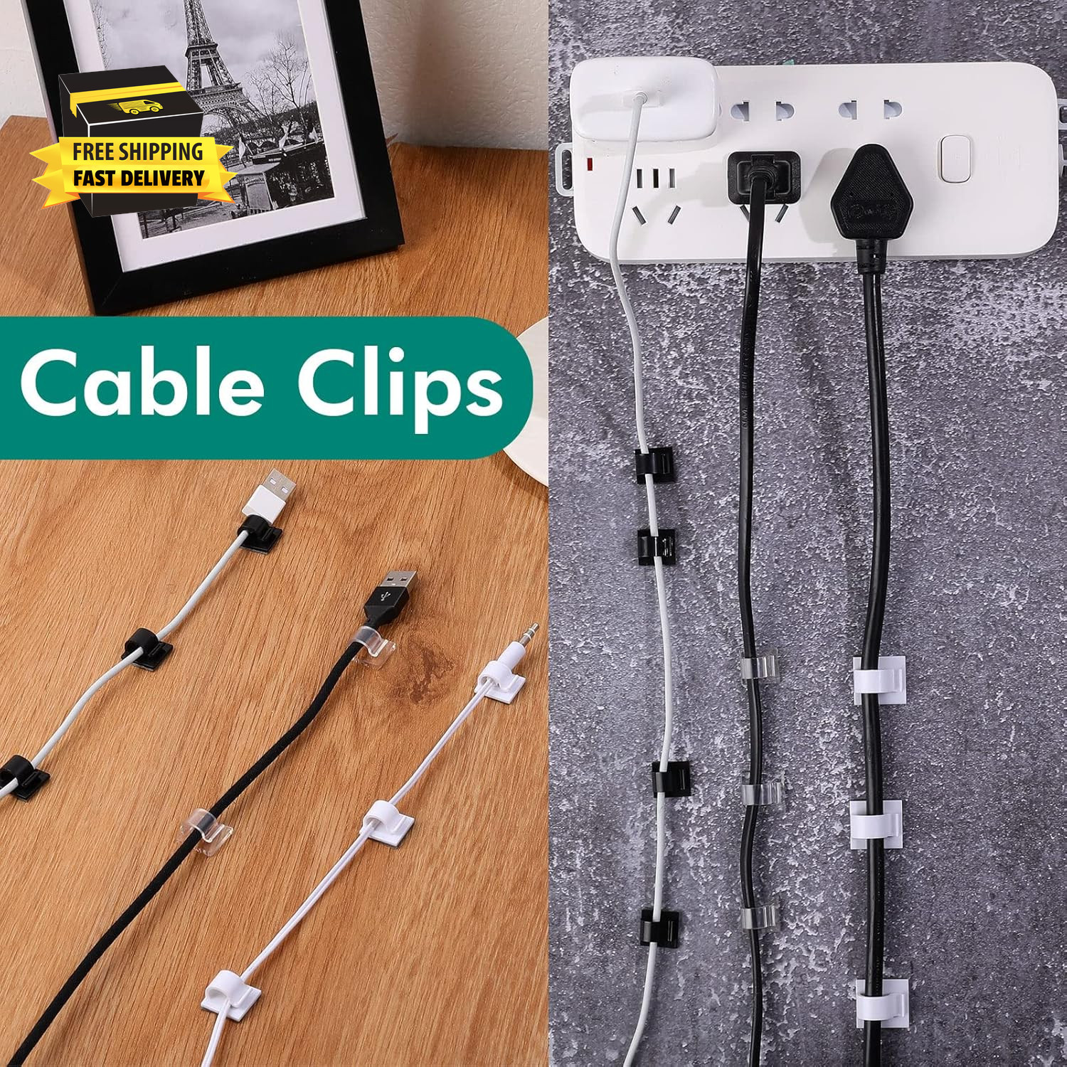 60 Pieces Mini Cable Clips Self Adhesive Light Clips Light Hooks Wire Cable Orga