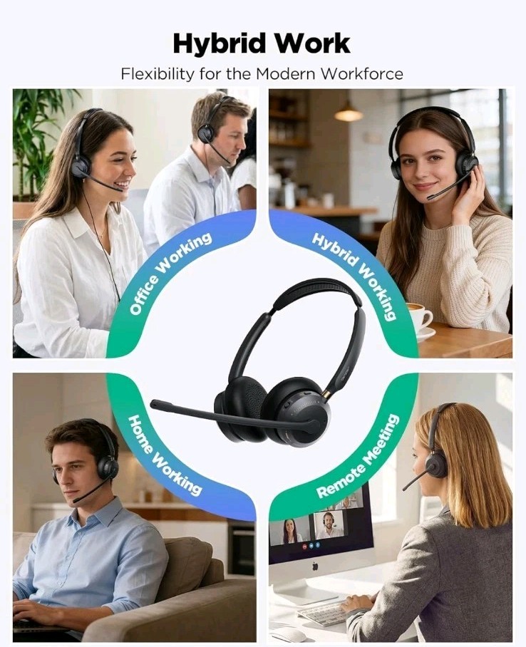 acer Wireless Bluetooth Headset with Mic and Charge Stand for Work, PC, OHR689