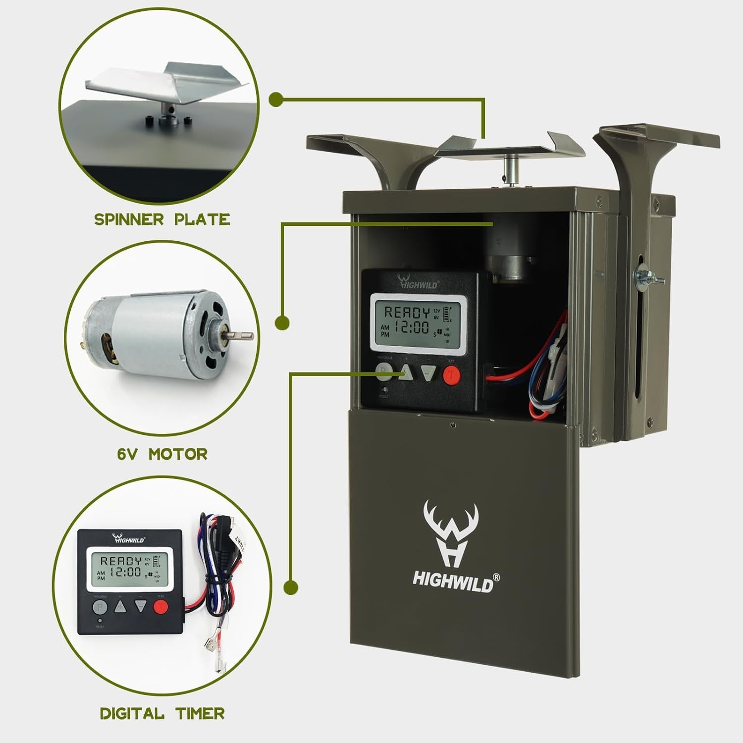 6-Volt Digital Power Control Unit for Weatherproof Deer Feeding Efficiency