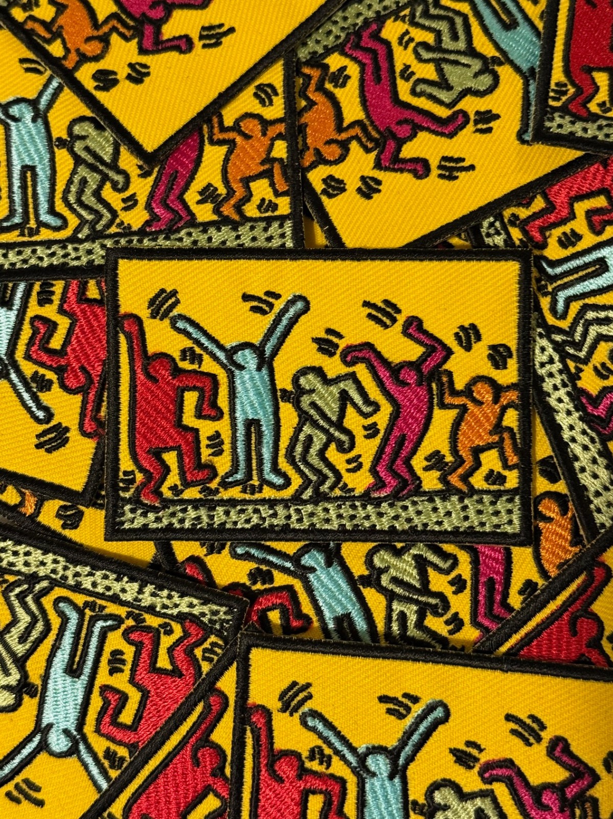 Keith Haring Patch - Dance Party, NYC 80s Street Art, Basquiat, Pop Art, LGBTQ+