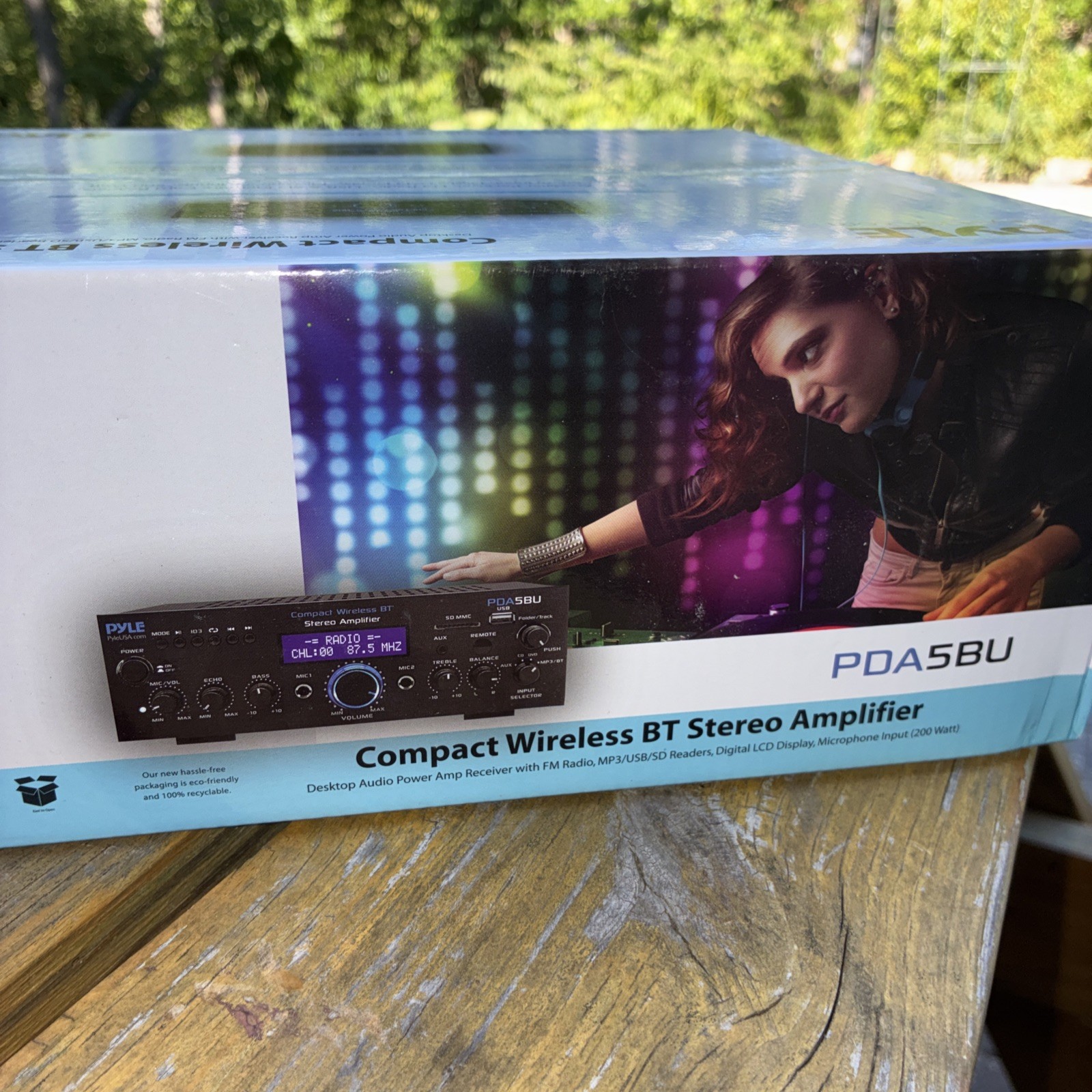 Pyle Compact Bluetooth Stereo Amplifier-Home Desktop Stereo Receiver System