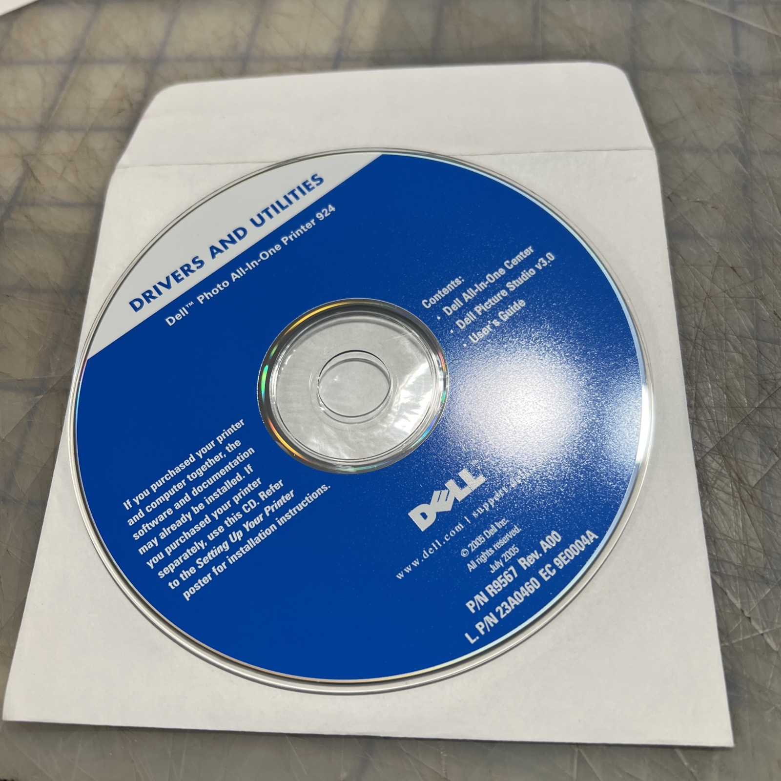 Dell Photo All-In-One Printer 926 Drivers and Utilities CD