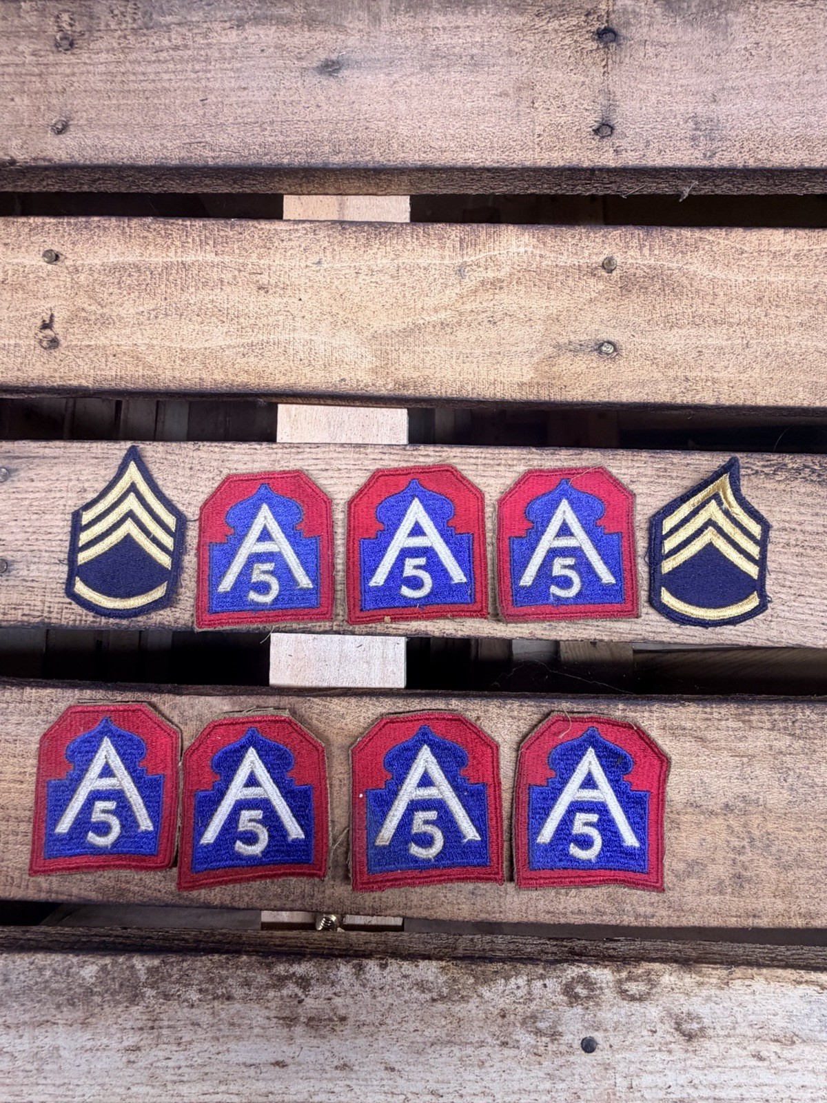 Vintage Lot of 9 World War 2 US Post WW2 5th Army Patch Lot Estate Find Patches