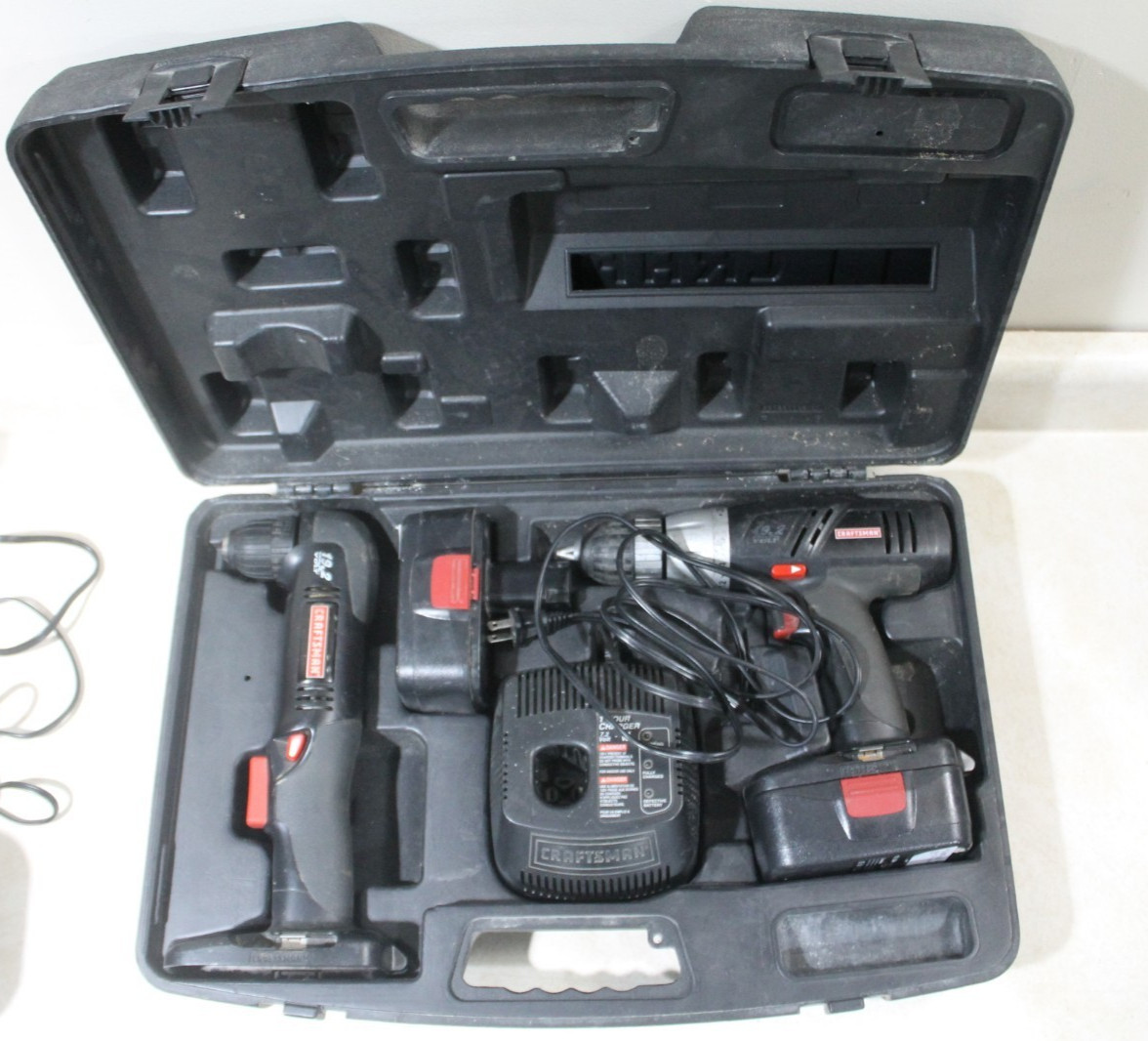 TESTED (video) Craftsman 19.2v 1/2" Drill 3/8" Angle Drill Battery Charger Set