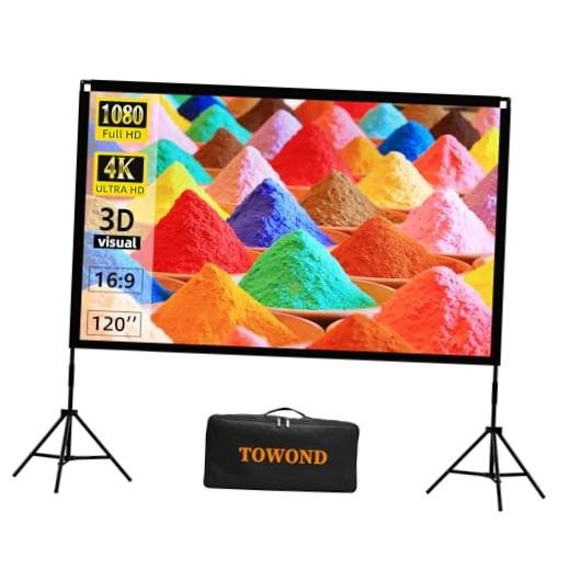Projector Screen with Stand,  Portable Movie Screen Indoor Outdoor 120 inch