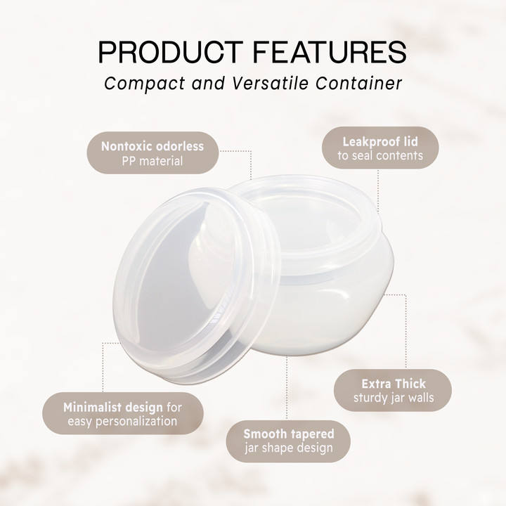6 Pieces 20G/20ML Round White Cosmetic Sample Container Jars with Inner Liner