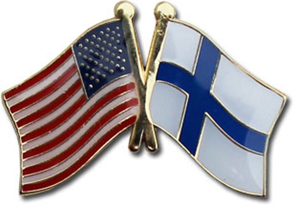 USA American Finland Friendship Flag Bike Motorcycle Hat Cap lapel Pin