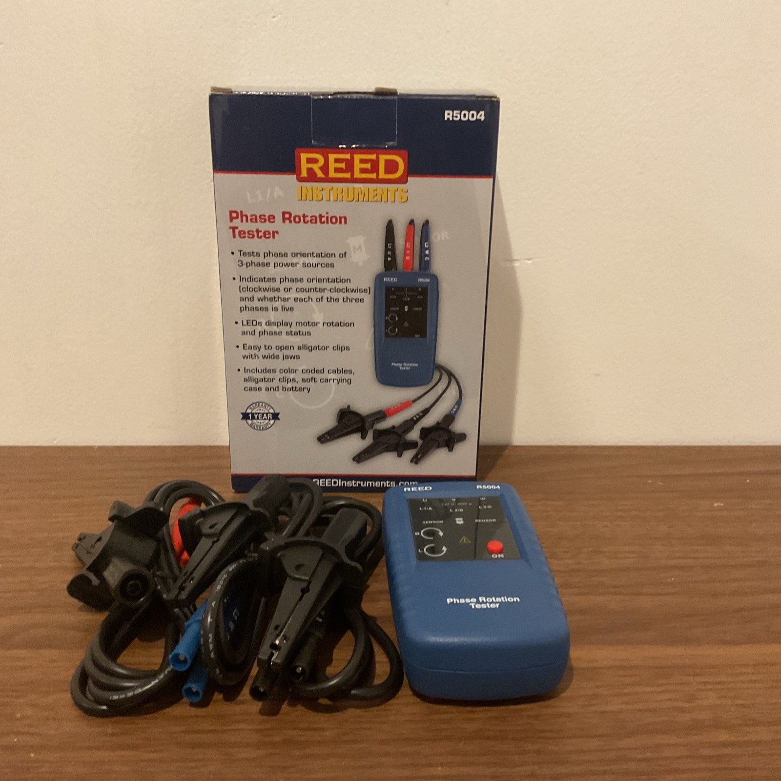 REED Instruments R5004 Phase Rotation Tester Three Phase Power Source ￼￼