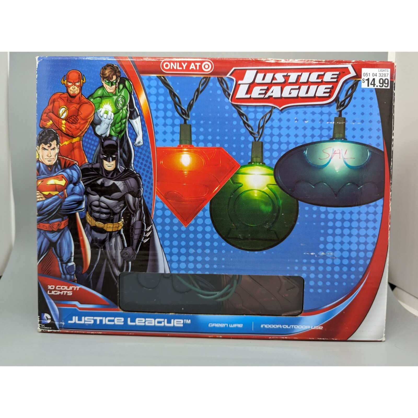Justice League String Lights 10 Count DC Superhero Green Lantern Superman Batman