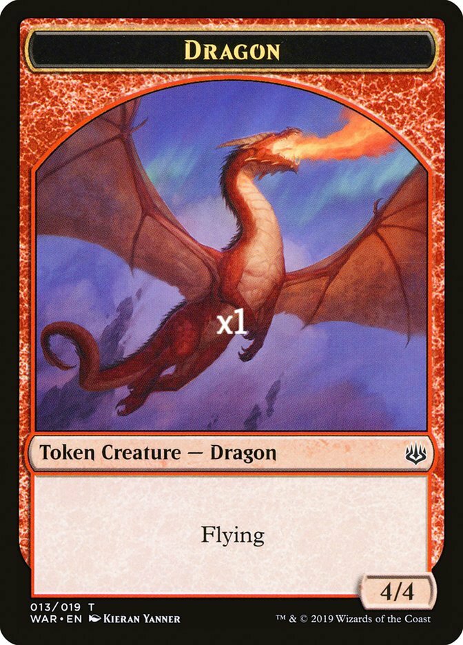 MTG War of the Spark WAR Dragon Token MINT