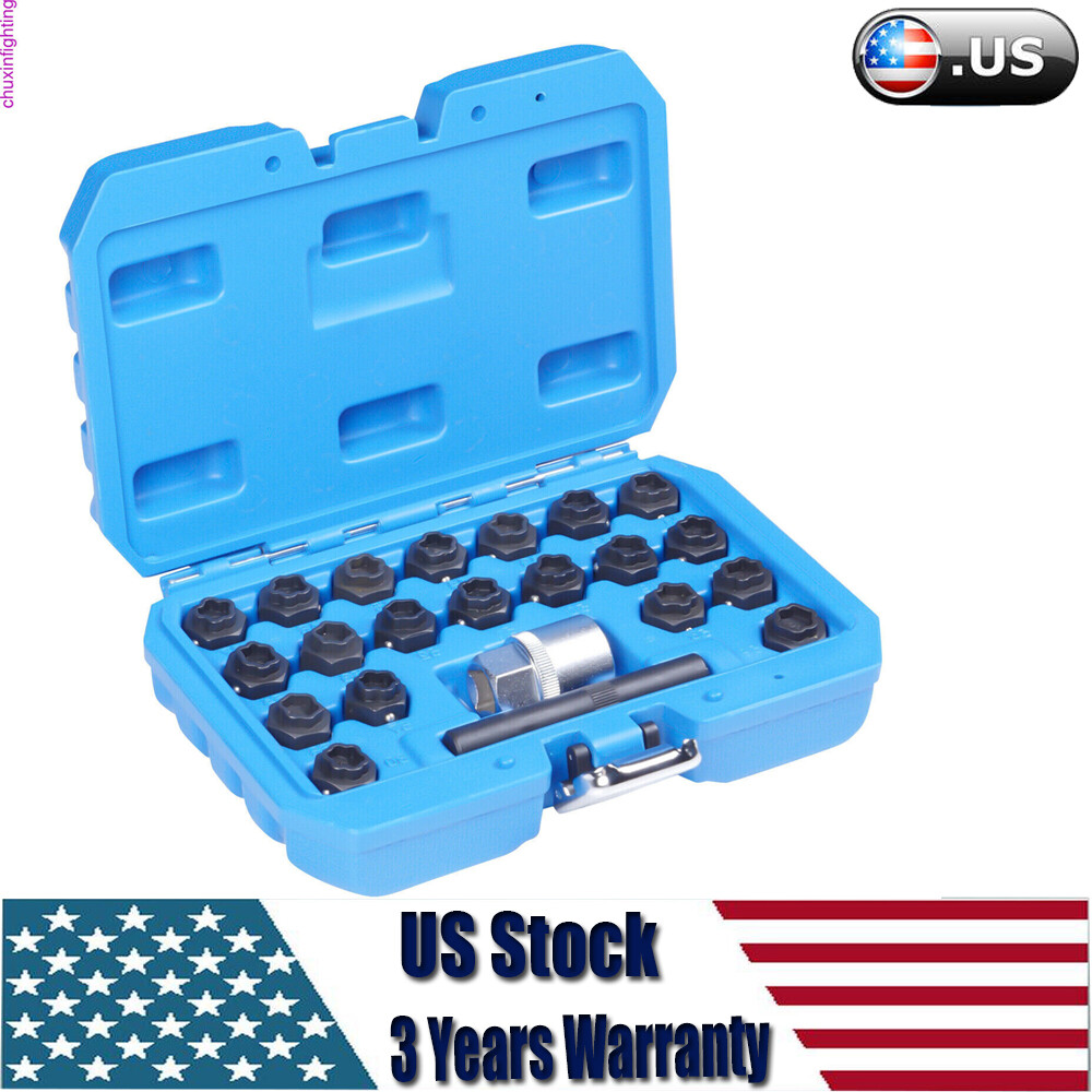 22pc Set For BMW MASTER LOCKING WHEEL Anti-Theft NUT KEY SET REMOVAL LOCK Socket