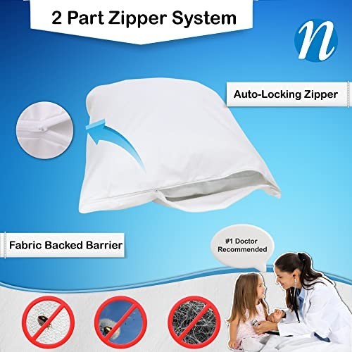 Pillow Protector Standard Cotton 300 Thread Count Hypoallergenic Zippered