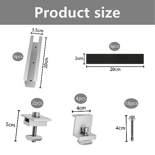 Lightweight Aluminum 20CM Solar Panel Mount Brackets - Trapezoidal 20cm